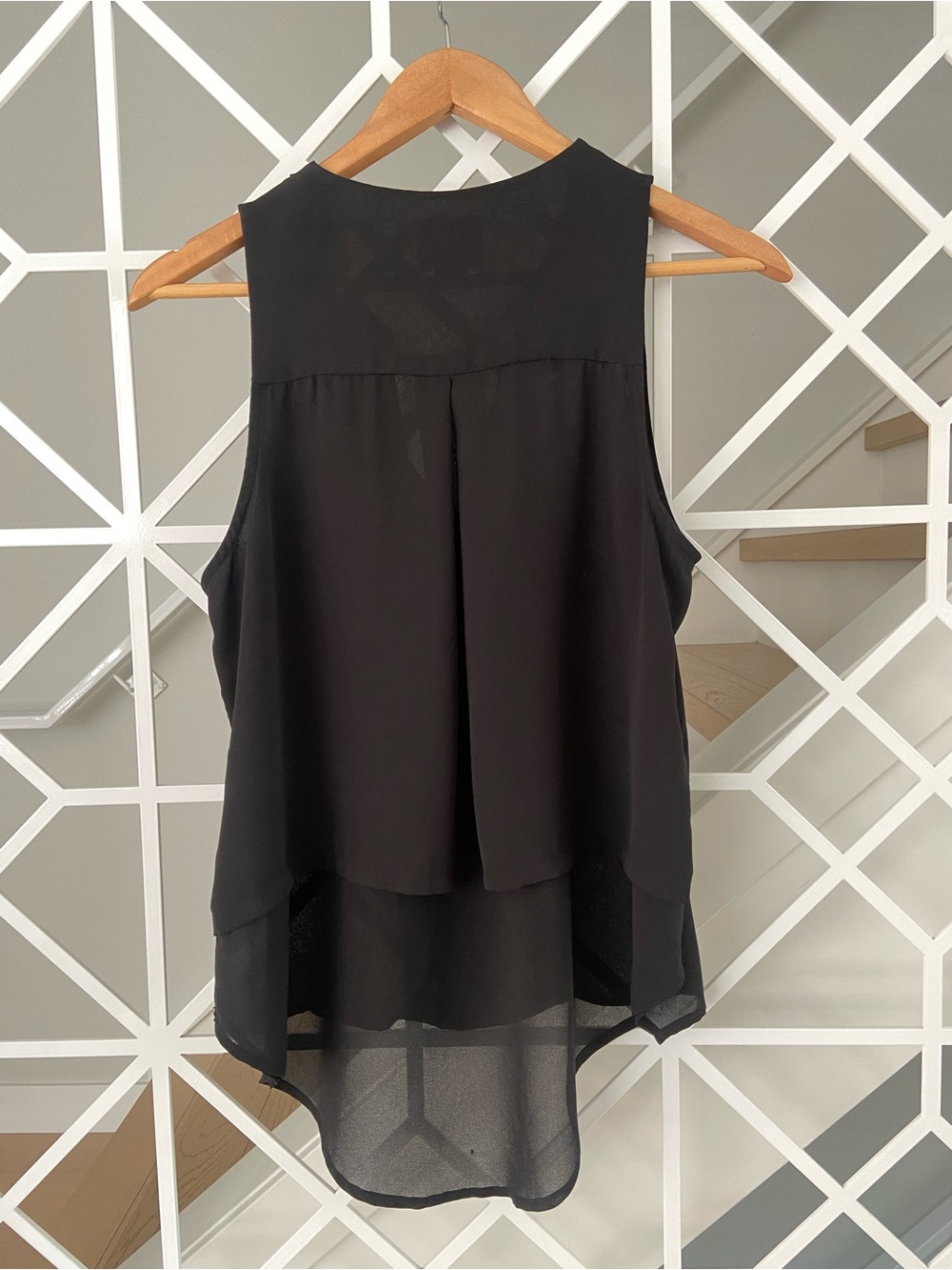 Anthropologie MAEVE Black Sleeveless High Low Blouse Size 4 Going Out Top EUC - Picture 5 of 9